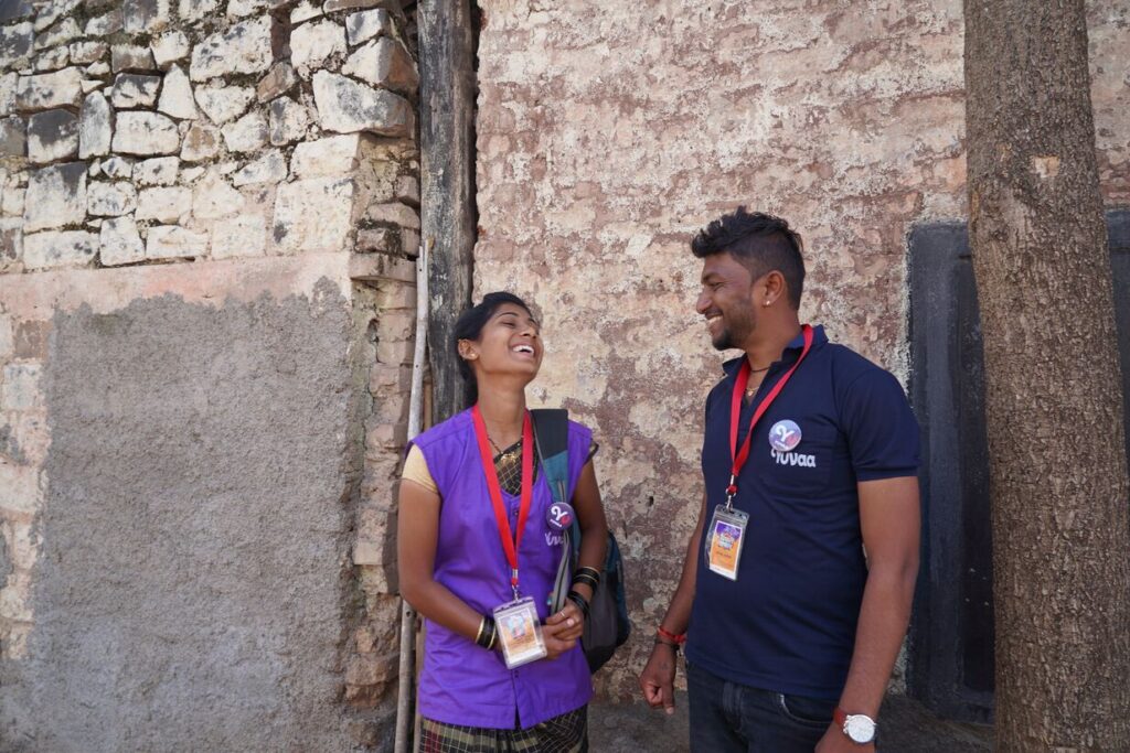 Laxmi and Sandeep worked through the Yuvakaar model to market essential health products and services to rural communities in Bihar and Maharashtra states, India.
